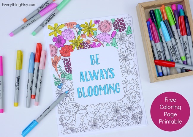 12 Inspiring Quote Coloring Pages for Adults - Be Always Blooming