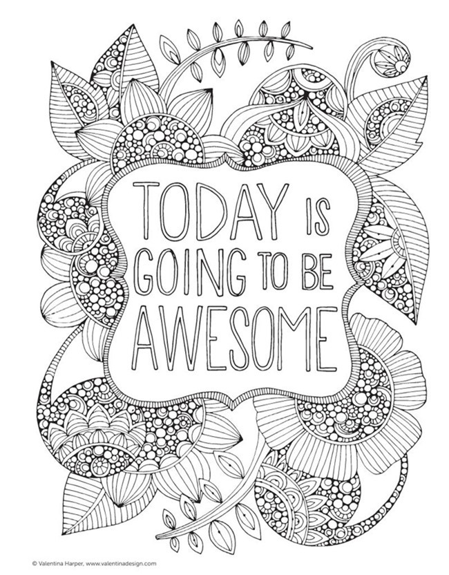 12 Inspiring Quote Coloring Pages for Adults - Be Awesome