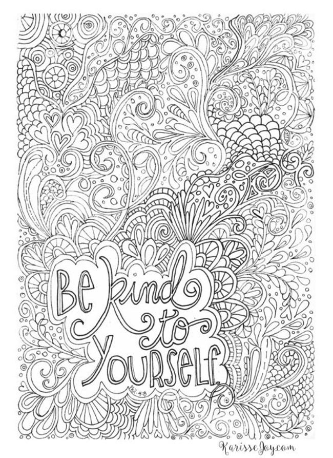 12 Inspiring Quote Coloring Pages for Adults - Be Kind