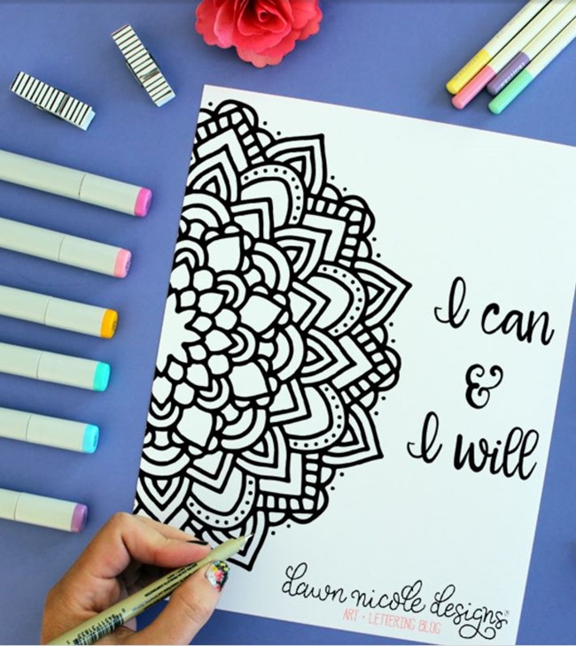 12 Inspiring Quote Coloring Pages for Adults - I Can