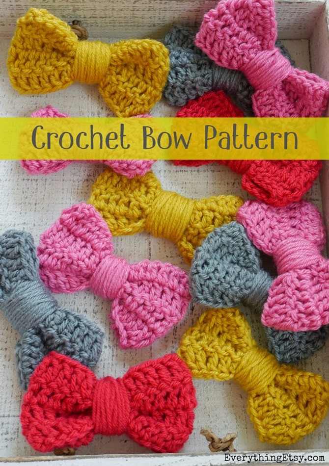 How to Crochet a Bow - Free Pattern on Everything Etsy