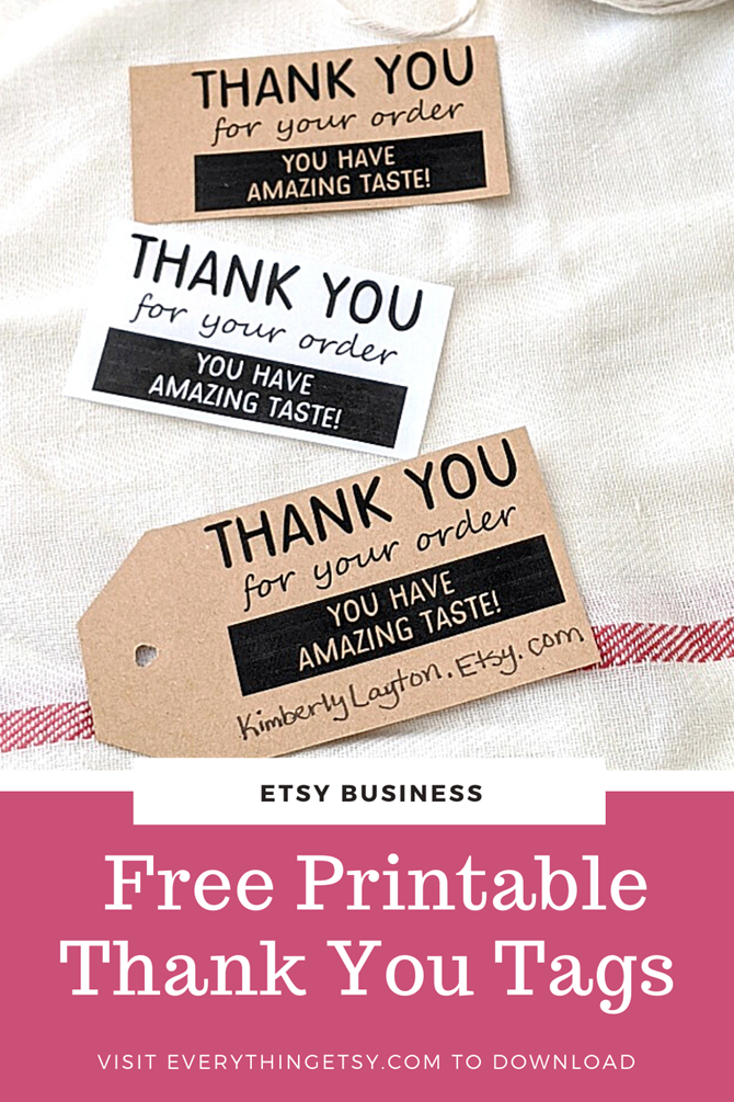Etsy Business - Free Printable Thank You Tags for Your Etsy Shop - EverythingEtsy.com